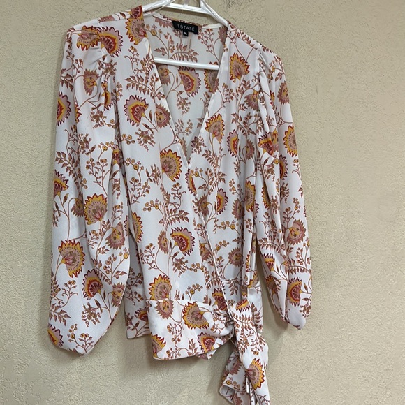1. State womans Wonderlust wrap top color gold sun size M - Picture 3 of 7